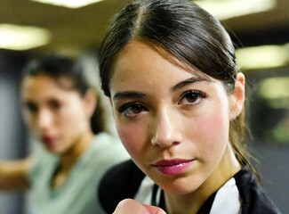 Women in self defense class