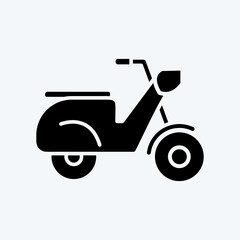 Fototapeta premium Icon Scooter. suitable for Education symbol. glyph style. simple design editable. design template vector. simple illustration