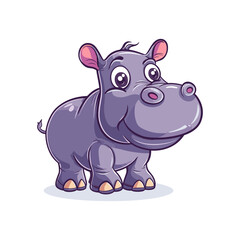 Obraz na płótnie Canvas Cute Hippopotamus cartoon