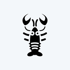 Icon Lobster. suitable for Meat. glyph style. simple design editable. design template vector. simple illustration