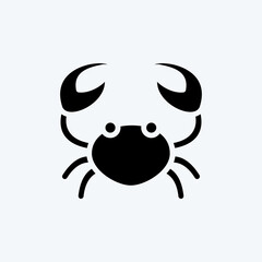 Icon Crab. suitable for Meat. glyph style. simple design editable. design template vector. simple illustration