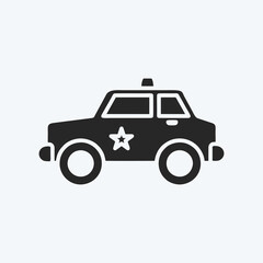 Icon Police Car. suitable for education symbol. glyph style. simple design editable. design template vector. simple illustration