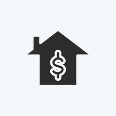 Icon Home Loan. suitable for education symbol. glyph style. simple design editable. design template vector. simple illustration