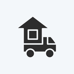Icon Moving Home. suitable for education symbol. glyph style. simple design editable. design template vector. simple illustration