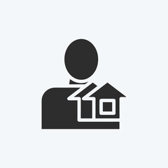 Icon Realtor. suitable for education symbol. glyph style. simple design editable. design template vector. simple illustration