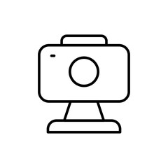 Camera photo outline icons, minimalist vector illustration ,simple transparent graphic element .Isolated on white background
