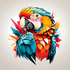 Obraz premium colorful macaw illustration, wild bird