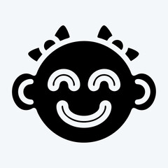 Icon Baby Girl. suitable for Kids symbol. glyph style. simple design editable. design template vector. simple illustration