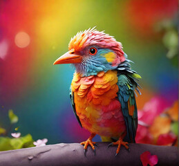 Lovely colorful birds background bird Generative AI Photo