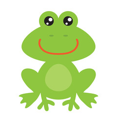 Cute little green frog vector cartoon illustration