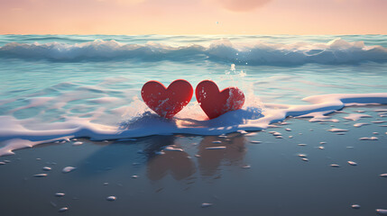 Fototapeta premium Valentine's Day, love and romance background, background with heart shapes