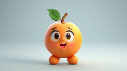 A cute cartoon peach fruits character Ai Generative