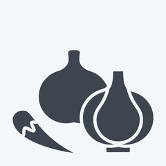 Icon Raw Mater. related to Cooking symbol. glyph style. simple design editable. simple illustration