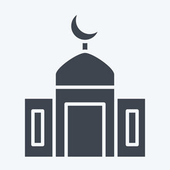 Icon Mosque. related to Ramadan symbol. glyph style. simple design editable. simple illustration