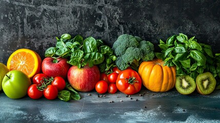 fresh vegetables on a wooden table  generative AI