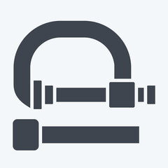 Icon C Clamp. related to Construction symbol. glyph style. simple design editable. simple illustration
