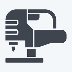 Icon Electric Jigsaw. related to Construction symbol. glyph style. simple design editable. simple illustration