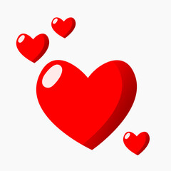 Hearts Vector isolated on white background