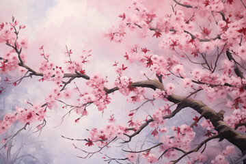 pink cherry blossom illustration