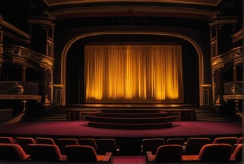 A black lights on stage in a theater background from Generative AI
