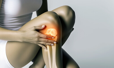膝の痛みを気にする女性・痛みのイメージ