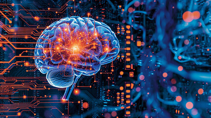 Brain Neural Network, Computer Motherboard, Energy