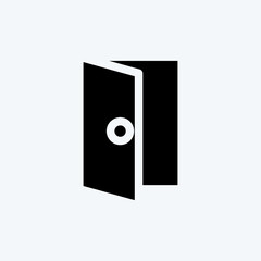 Icon Door. suitable for building symbol. glyph style. simple design editable. design template vector. simple illustration