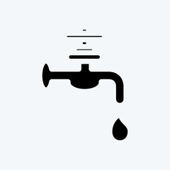 Icon Water Supply. suitable for building symbol. glyph style. simple design editable. design template vector. simple illustration