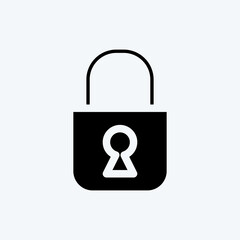 Icon Locked. suitable for Security symbol. glyph style. simple design editable. design template vector. simple illustration