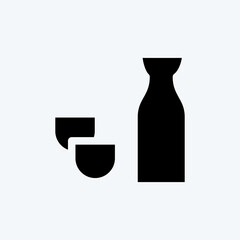 Icon Sake. suitable for Japanese symbol. glyph style. simple design editable. design template vector. simple illustration