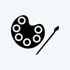 Icon Painting. suitable for education symbol. glyph style. simple design editable. design template vector. simple illustration