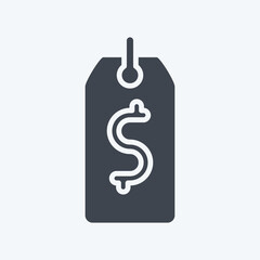 Icon Price Tag. related to Contactless symbol. glyph style. simple design editable. simple illustration
