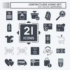 Icon Set Contactless. related to Business symbol. glyph style. simple design editable. simple illustration