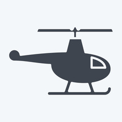 Icon Helicopter. related to Drone symbol. glyph style. simple design editable. simple illustration