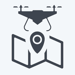 Icon Navigation. related to Drone symbol. glyph style. simple design editable. simple illustration