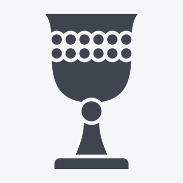 Icon Chalice. related to Celtic symbol. glyph style. simple design editable. simple illustration