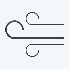 Icon Air Flow. related to Air Conditioning symbol. glyph style. simple design editable. simple illustration