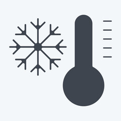 Icon Cold. related to Air Conditioning symbol. glyph style. simple design editable. simple illustration - obrazy, fototapety, plakaty
