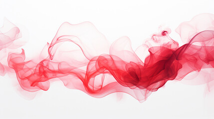 White background with red smoke motif, Generate AI.