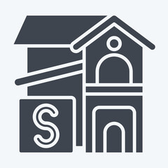 Icon Rent Room. related to Accommodations symbol. glyph style. simple design editable. simple illustration