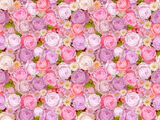 バラのシームレスパターン　B-3