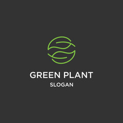Logo vector green plant nature 