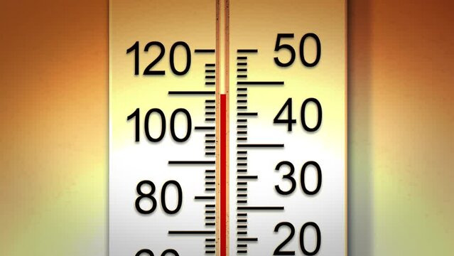 Hot Thermometer Rising into Sweltering Temperatures - Angle 3
