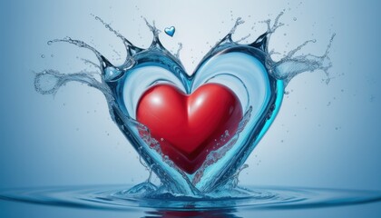 hearts on a red background or valentine hearts background or hearts background  o rheart from water or heart in water or heart of water or heart with drops or heart on the background or heart shaped 