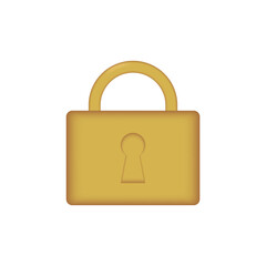 3d lock icon secure padlock key