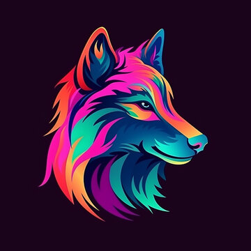 colorful wolf logo10