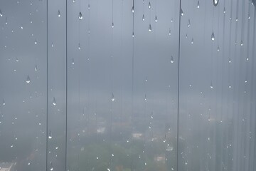 rain drops on the window. Generative AI