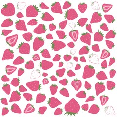 seamless pattern with strawberries background