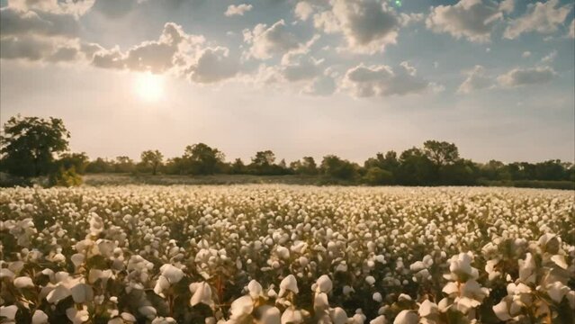cotton flower field video footage 2k 60fps