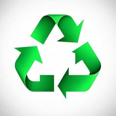 Obraz premium Green recycle symbol logo isolated on a white background. Element on white background. Copy space. Generative AI